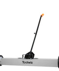 Heavy Duty 36 Inch Rolling Magnetic Sweeper With Quick Release Handle for easy cleanup of metal debris in garages.