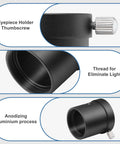 1.25 Inch to 0.965 Inch Eyepiece Adapter for 24.5mm to 31.7mm Telescopes with eyepiece holder thumbscrew and anodizing aluminum process
