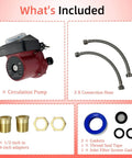 High Output Water Circulator Pump With Straightforward Installation And Smooth Operation For Residential Hydronic Heating Systems includes pump and hoses.