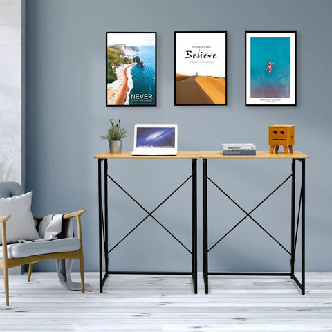 Folding Laptop Desk For Home Office 31 Inch Standing Desk No Assembly Required Easy Setup Compact Yet Sturdy Small Desk