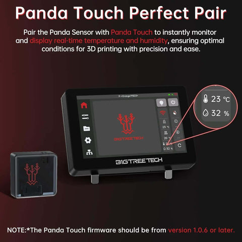 Panda Sense Temperature Humidity Sensor for 3D Printers Magnetic Mount for Bambu Lab P1S P1P Printers Integrates with Panda Touch.