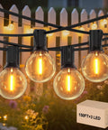 Outdoor String Lights Led 100Ft Waterproof Patio Lighting With ST38 Dimmable LED Bulbs Vintage Shatterproof Edison Style