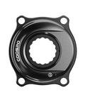 Dual Sided S10 Power Meter Spider For Easton 110 BCD 4 Bolt Crankset, black circular device with bolt holes, top view.