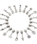 Flower Metal Zipper Pull Replacement Sliders Set 20 Pcs Durable Alloy With Platinum Finish arranged in a circle
