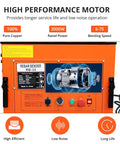 Heavy Duty Electric Rebar Bender With A Beastly 3000W Motor That Knocks Out Steel Rods Fast Offers Hassle Free Zero To One Eighty Angle Adjustments And A Smooth Foot Pedal For Boss Level Jobsite Efficiency control panel showing motor specs and efficiency features.