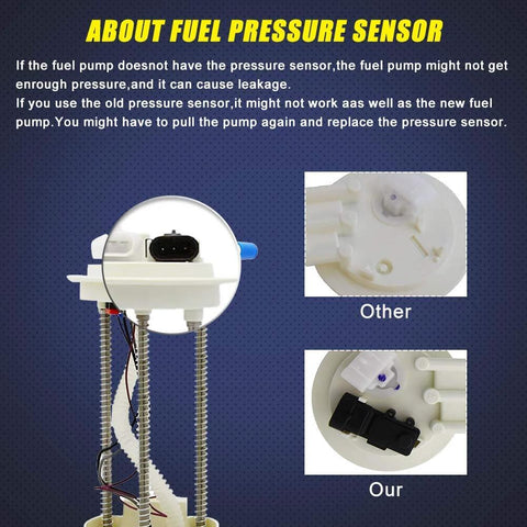 Direct Fit Fuel Pump Module Assembly E3563M for 2002 2003 Chevy S10 4.3L V6 and GMC Sonoma 4.3L V6 showing pressure sensor