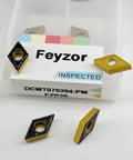 Carbide Inserts For Steel CNC Turning Semi Finish Set Of 10 DCMT21.51 displayed with packaging, showcasing tips.