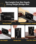 Pro Grade Guitar Luthier Tools Kit With 10 Pcs Of Stainless Steel Setup Tools, String Action Ruler for guitar measurement