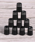 10 Pack.370 Golf Iron Ferrules With Double Silver Ring Black Finish For Taper Tip Shafts Pyramid Display
