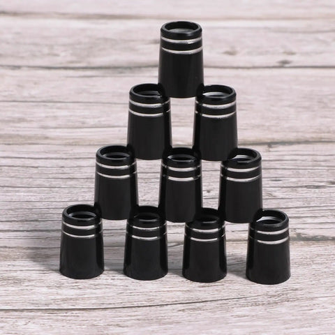 10 Pack.370 Golf Iron Ferrules With Double Silver Ring Black Finish For Taper Tip Shafts Pyramid Display