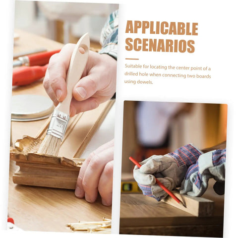Hands using Pro Grade Stainless Steel Dowel Pin Set With Centering Pins For Precise Woodworking Alignment Cabinet And Bookshelf