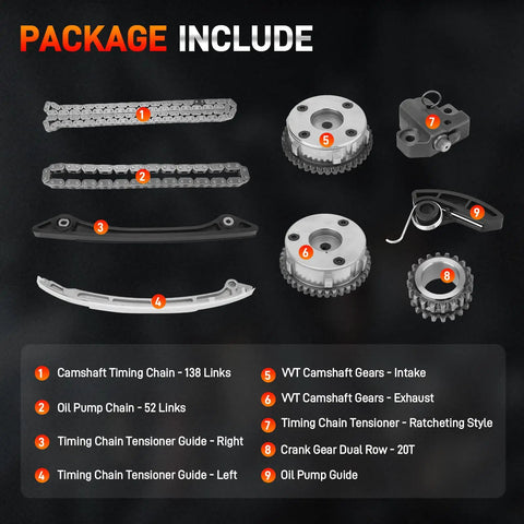 Tight As A Drum 2.0L Timing Chain Kit With Dual Vvt Gears And Oil Pump Assembly For Land Rover Freelander Evoque Discovery components.
