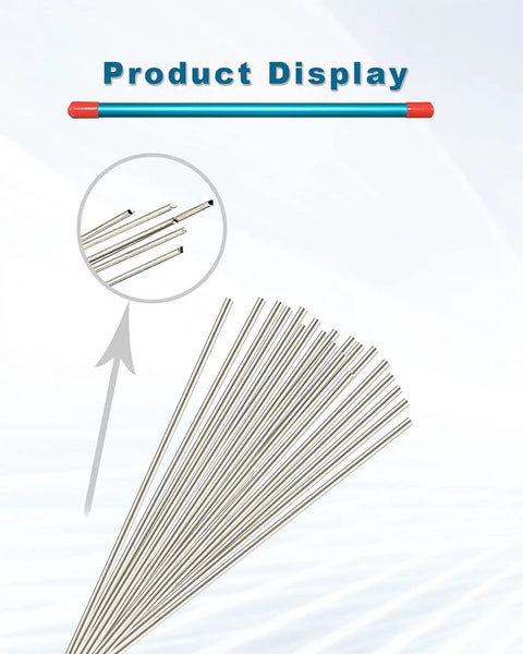 Silver Brazing Rods For Brass And Aluminum Welding, 25 Rods, 9.84 In Long By 0.04 In Diameter, detailed view and tube packaging