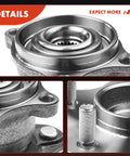 Close-up of Two Rear Wheel Bearing And Hub Assemblies With 5 Lug Pattern For Nissan Rogue 2008 Through 2013 And Juke 2011 Through 2014 AWD Only High Load Capacity And Durable Sealed Bearings For Smooth Trouble Free Rides