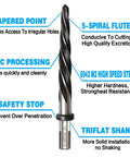 Half Inch Bridge Construction Reamer Drill Bit M2 HSS Taper Chucking Reamer For Steel Alloy Metal Wood Plastic with spiral flutes