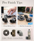 Three Quarter Inch Cast Iron Pipe Fittings Set 30 Piece Kit With Ten Elbows Ten Tees And Ten Flanges Built For Diy Projects