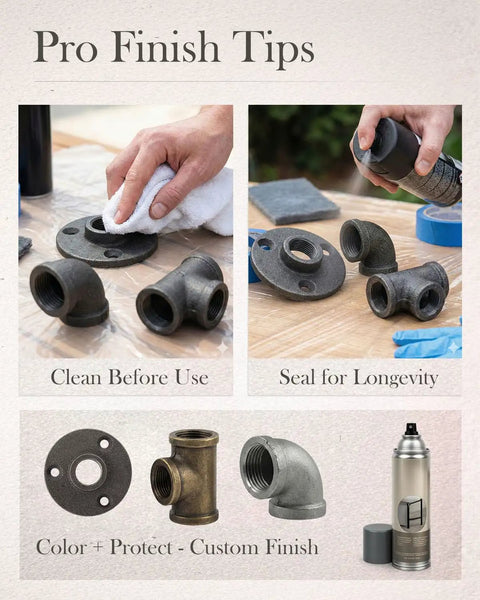Three Quarter Inch Cast Iron Pipe Fittings Set 30 Piece Kit With Ten Elbows Ten Tees And Ten Flanges Built For Diy Projects