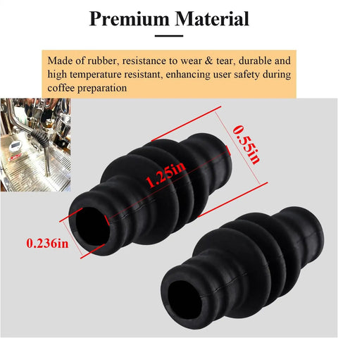 Two Pack Steam Wand Rubber Cover Finger Guard Sleeve With 6 mm Opening Fits Gaggia Classic And Rancilio Silvia V1 And V2