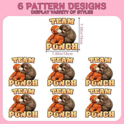 6 Pack DTF Transfers for T Shirts Ready to Press Heat Transfer Stickers 7x7 featuring monkey and toy bear design