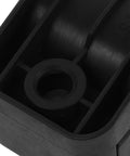 Close-up of Heavy Duty Black Plastic Cable Clamps Plug And Play Wire Fasteners for electrical panels, showcasing smooth edges and mounting hole.