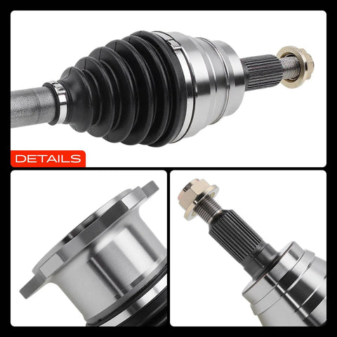 CV Axle Shaft Assembly For Chevy Silverado 1500 2500 3500 HD Suburban 2500 Avalanche 2500 GMC Sierra Yukon XL 2500 Hummer H2 1999 To 2013 4WD Front Left Or Right Beefed Up With 6 Bolt Holes And Neoprene Boot close-up