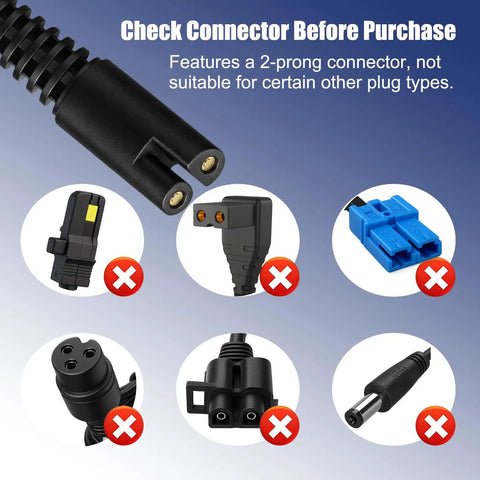 Replacement Charger Cord For Water Flosser WP360 WP450 WP462 And WP400 Series YLA03010 with two-prong connector close-up