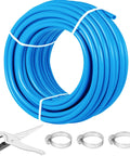 1 Inch PEX B Non Oxygen Barrier Flexible Pipe Tubing Blue For Hydronic Radiant Floor Heating EVOH Water Plumbing Applications Includes Cutter And Clamps In Box For Easy Install 300 Ft Roll