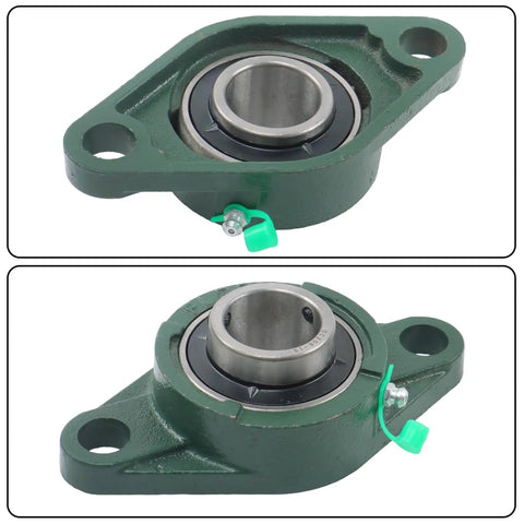 UCFL20619 Pillow Block Bearings Two Piece Set With One And Three Sixteenth Inch Bore Solid Cast Iron Base Self Aligning