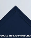 Close-up of navy blue Grommet Blackout Curtains Set Of 2 Navy Blue 52 By 72 Inches Each Panel Thick Polyester Light Blocking Thermal Drapes