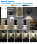 Black Wireless Led Wall Sconces Set Of Two With Remote Control Dimmer And Auto Timer Zero Drilling Hassle Straight Forward Battery Mount showing different light temperatures and brightness levels.