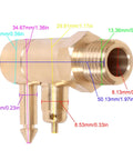 Brass Quick Connect Fuel Line Fitting 8897-6 1/4 Inch NPT Male Thread Marine Tank Side Connector with dimensions