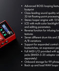 RC-5 Loop Station High Resolution 32-Bit AD/DA and 32-Bit Float Processing Looper shown on black background with feature list.