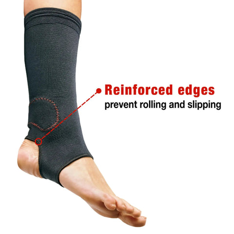 Compression Ankle Support Sleeve For Sprains And Strains, Breathable Material With Airflow, Ergonomic Go To Fit For All Day Comfort, Reduces Chafing, Works With Most Shoes, Gray, Size Large And XL, 1 Pack
