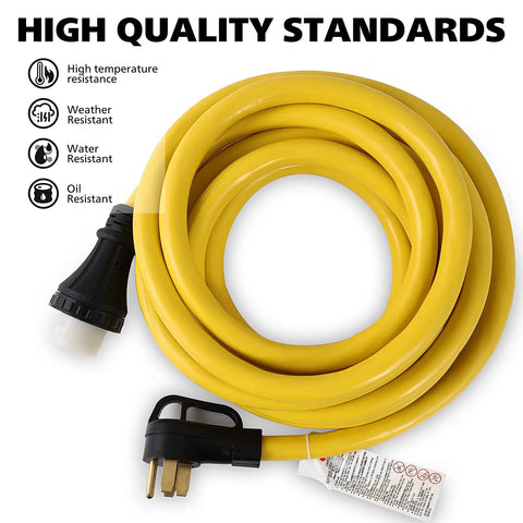 20 Foot 14 50P To SS2 50R Power Cord Adapter Kit For Genny RV Marine Shore Power 120V 240V 50 Amp Four Prong Twist Lock Receptacle