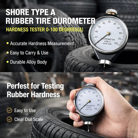 Shore Durometer Gauge For Rubber And Tire Hardness A O D, 10 To 90 HA Range, Easy To Use And Accurate, Pro Grade, Shop Ready Beast, Portable Alloy Tool For Labs And Shops, Rust Resistant, Durable, Pocket Size, Stable Readings For Quality Control