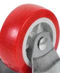 Close-up of a two inch rigid rubber caster with steel mounting plate from the Six Pack Of Two Inch Rigid Rubber Casters With Steel Mounting Plate Heavy Duty Silent Rolling Wheels For Furniture Cart Workbench Smooth No Sweat Installation Process.