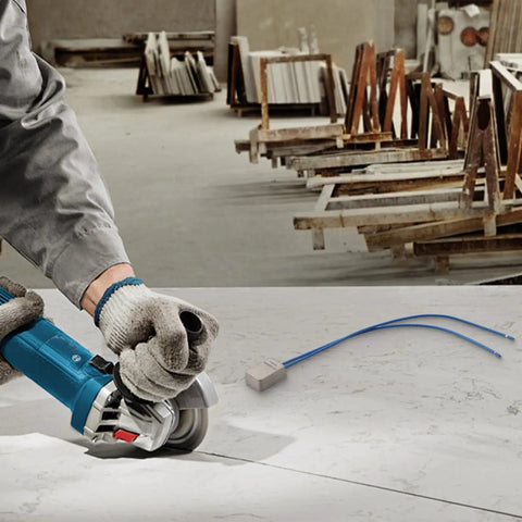 Compact Soft Start Module For Angle Grinders Smooth Power Ramp Up Kills Sudden Jerks on workspace with grinder.