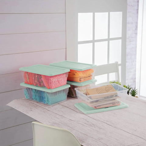 60 Pack Clear Plastic Stackable Storage Bins With Secure Snap Lids, Bulk 6 Quart Nesting Containers To Keep Household Clutter Outta Sight And Your Home Fully Organized