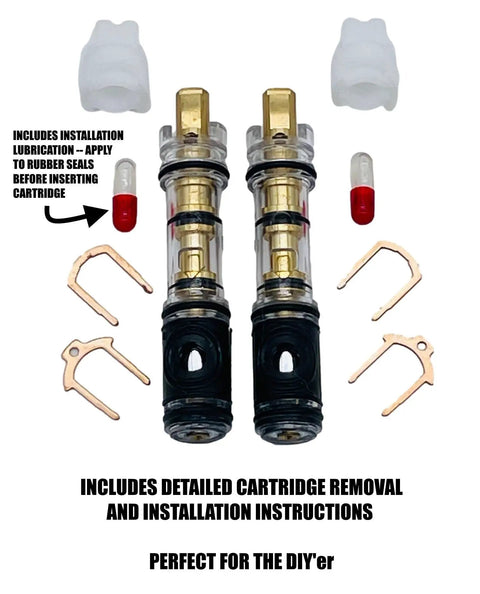Dual Seal Cartridge Replacement Kit For Moen 1225 Single Handle Faucets And Showers 2 Pack With Brass Internal Shaft Installation Kit