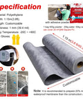 Heavy Duty Concrete Foundation Waterproof Membrane Floor Underlayment Shower Roll 1.15m wide polyethylene for waterproofing.