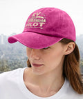 Woman wearing Funny RV Pilot Hat For Men Embracing The Journey Camper Road Trip Style Baseball Cap With Adjustable Fit