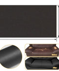 Large Leather Repair Patch Self Adhesive Tape For Furniture And Home Decor 17.3x78.7 Inches easy cut shown with before and after sofa repair