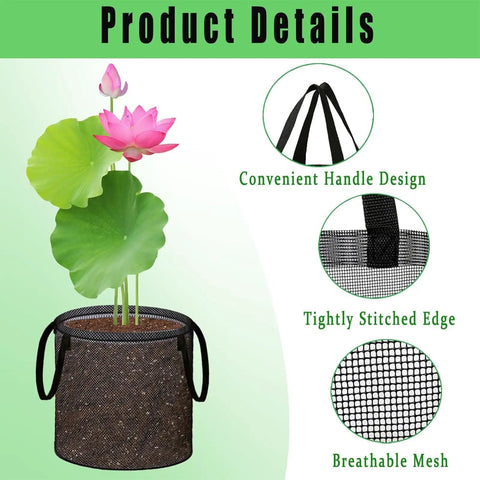 4 Pack Aquarium Plant Baskets Mesh Water Planting Bags Foldable For Hydroponics And Pond Use, easy open durable mesh with handle
