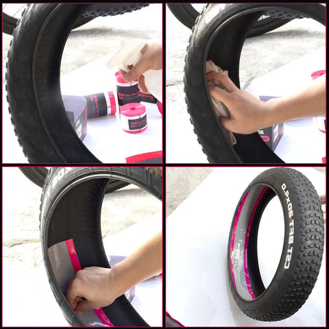 Installing Self Adhesive Bike Tire Liner For Mountain And Road Bikes, Puncture Proof Inner Tube Shield on 29-inch tire