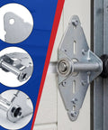 24 Piece Heavy Duty Garage Door Hinges Set Designed For Residential And Light Commercial Gates, 14 Gauge Galvanized Steel Hardware With Easy Install, No 1 Replacement Hinges, Durable Corrosion Resistant, installed garage door hinge close-up