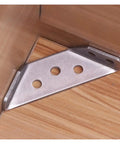 Beefy Heavy Duty Stainless Steel Angle Brackets 4 Pack For Shelves And Wall Mounts Scratch Resistant Anti Break Anti Wear in corner view