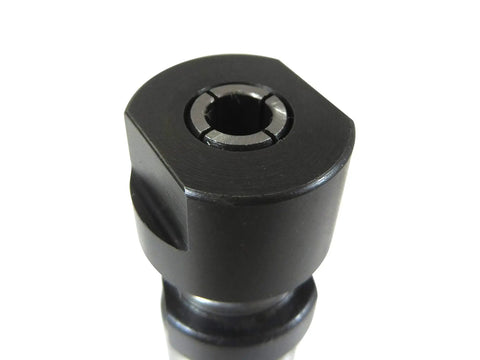 Router Collet Extender With Two And A Quarter Inch Travel Lets You Swap Bits From Above The Table For Half Inch Collets And Quarter Inch Shank Bits No Lifts Or Wrenches Needed For Full Depth Of Cut.