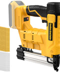 Boss Grade 18 Gauge Cordless Brad Nailer And Electric Staple Gun Two In One Workhorse with fasteners, ideal for framing carpentry.
