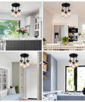 Dope 3-Light Glass Mason Jar Pendant Lights For Kitchen Island Farmhouse Style in various interior settings.
