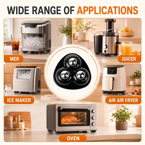 8 Pcs Appliance Caster Set For Effortless Moving Of Air Fryers, Coffee Makers, And Stand Mixers, 360 Degree Swivel Ball Rollers With Sticky Universal Wheels For Quiet No Scratch Countertop Sliders That Glide Easy, shown under kitchen appliances